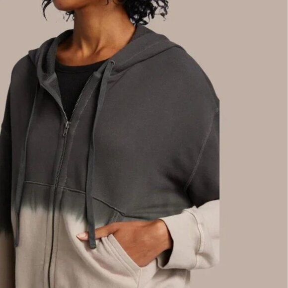 ATM Anthony Thomas Melillo Full Zip Hoodie XS Gray Dip Dye French Terry Pockets - Picture 2 of 16